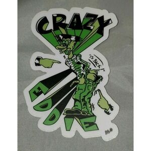 Crazy Eddie Is Back vinyl sticker NYC‎ street art psychedelic underground art
